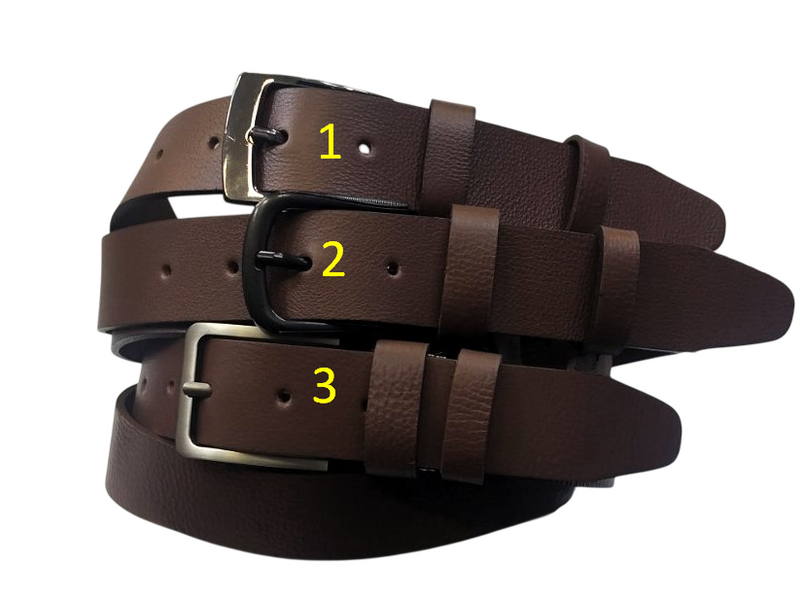 Ремни  Italy коричневые 4 см Premium Italy Brown002 фото