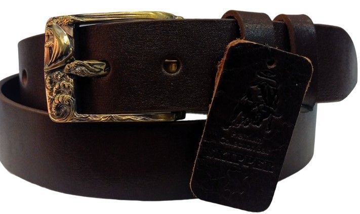 Ремінь під джинси Italy. Пряжка лита латунь. Коричневий 4 см Premium Italy Brown001L фото